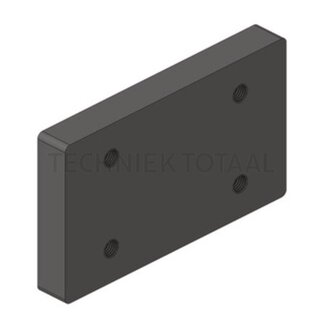 Scharmüller Aanlasplaat 140 x 240 x 20 mm, M16, gatenpatroon 140 x 80 mm