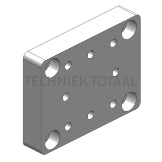 Scharmüller Anschraubplatte 170 x 220 x 40 mm, 4x M16, Lochbild 110 x 100 mm