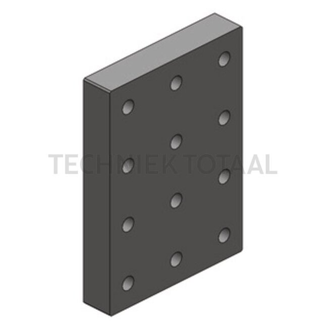 Scharmüller Aanlasplaat - 77700645270 | Lengte: 277,5 mm | Breedte: 200 mm | Dikte: 40 mm | Draad: M20 | Gatenpatroon: 145 x 145 mm | Uitvoering: verticaal | Aantal boringen: 12 | Kleur: Schwarz | Montageposities: 2