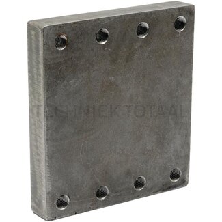 Scharmüller Aanlasplaat 230 x 250 x 40 mm, M20, gatenpatroon 180 x 205 mm