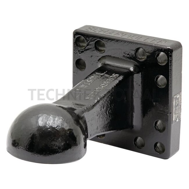 Scharmüller Trekoog - 77700665903 | Flens: 12-gaats | Oplegdruk: 6000 kg | Gatenpatroon: 160 x 160 mm | Boring: M20 mm | Aantal gaten: 12 | Kleur: zwart | Vergrendeling: Kogel 80 | Werklengte: 250 mm | Dc-waarde: 122,9 kN | V-waarde: 77,8 kN | EG-goedkeuring: ECE-147