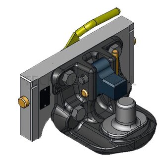 Scharmüller Piton Fix rail 320 mm, locking pin Ø 25 mm, guide 38 mm, 2000 kg