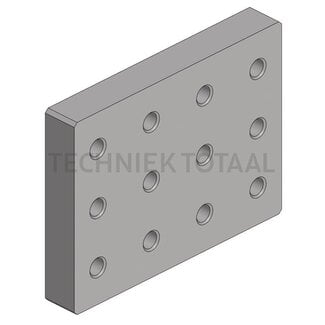 Scharmüller Welding plate 162 x 214 x 30 mm, M16, hole pattern 110 x 100 mm