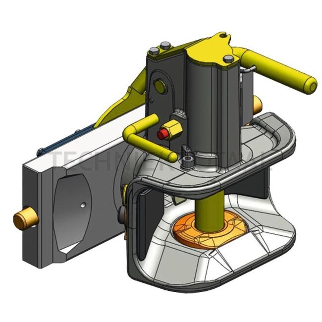 Scharmüller Inner part - 777033291221 | Rail width: 330 mm | Detent pin Ø: 20 mm | Guide width: 30 mm | Connecting pin: 31 mm | Load capacity: 2000 kg | D-value: 82,4 kN | Colour: Black | Description: Height adjustable with handle | Drawbar eye: DIN 11026, 11043, 740
