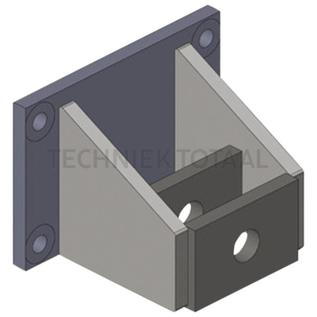 Scharmüller Drawbar bracket 200 x 120 mm, bore M16, inner width 124 mm, black