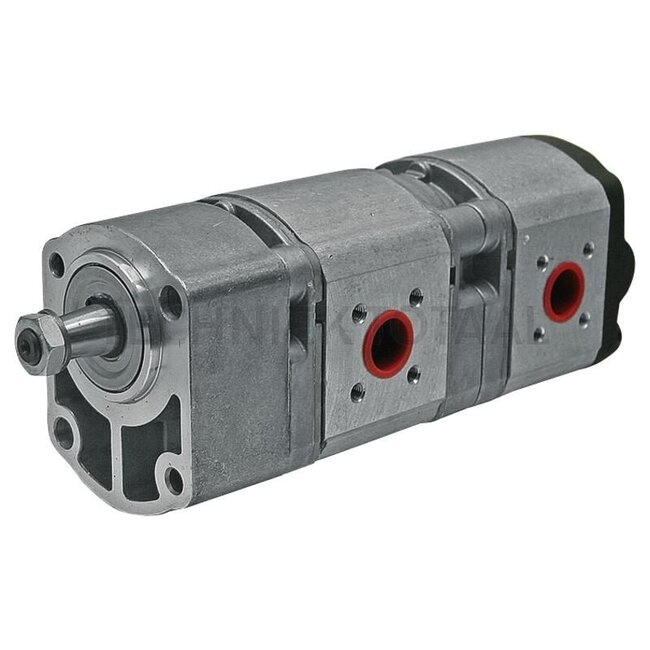 Bosch/Rexroth Dubbele pomp linksdraaiend - 2560510555306, 510555306 | Slagvolume: 14 + 11 cm³/omw. | Aandrijfas: conus 1:5, Ø: 17 x 17 | Draairichting: links | Aansluiting zuigzijde: Ø 40mm, 4-Loch, M8 | Aansluiting perszijde: Ø 30mm, 4-Loch, M6 | Boschnr.: 0510555306