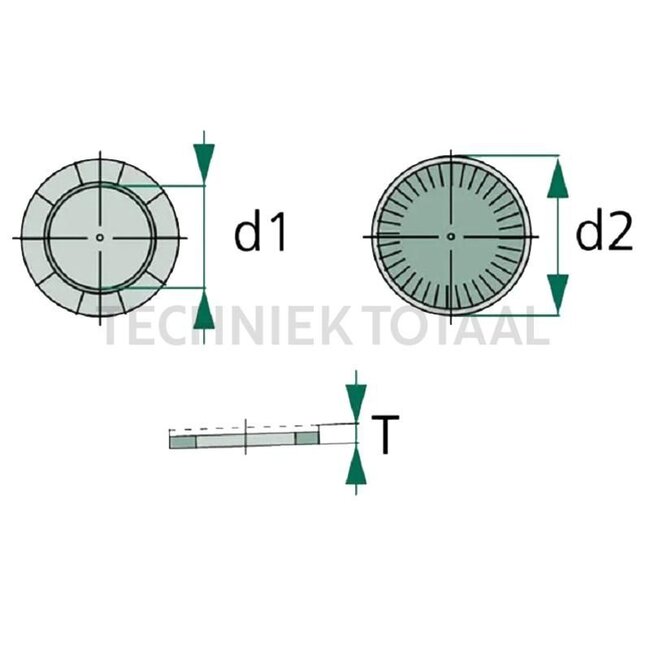 GRANIT Schraubensicherung - 10 Stück - 487DNL16, 3793041M91 | Beschreibung: Mit NORD - LOCK verriegelt sich die Schraube selbst., Der Schlüssel zur besten Verriegelungswirkung liegt in den unterschiedlichen Winkel. Die Ausdehnung des NORD - LOCK Sicherungsscheib