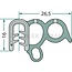 GRANIT Raamrubber - 654A2548 | Klembereik: 1,5 - 3,5 mm | Lengte: 1 m | B: 26,5 mm | H: 16 mm
