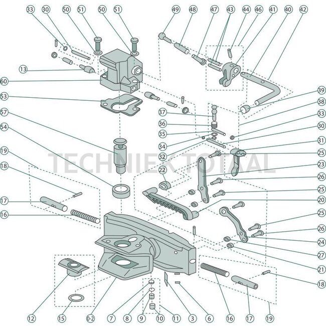 Walterscheid Hitch head 2000NB - 7702000NB, 8002481 | Colour: Black | Description: Complete, for 38 mm hitch bolt for version without adapter plate (item 53)
