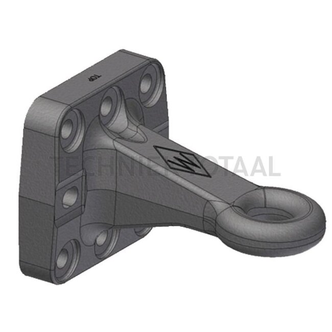 Walterscheid Drawbar eye - 770ZO5145 | Version: Pick-up hitch | D-value: 102,4 / 107,4 kN | Hole pattern: 145 x 145 mm | Towing eye Ø: 50 mm | Load capacity: 3000 / 1500 kg | Colour: black | Lock: Ring, not rotatable | A: 240 mm | No. of holes: 8 | Overhang: 240 mm |