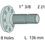 GRANIT Aftakas-eindstuk 136 mm, 1 3/8 inch 21 splines, 8 boringen