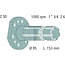 GRANIT PTO shaft end piece 1 3/4 inch, 6 splines, 153 mm Fendt