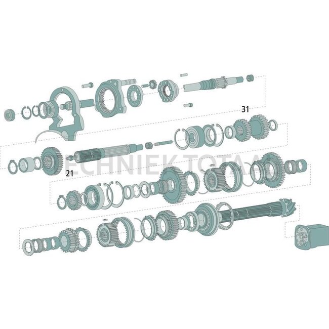 GRANIT Double gear For main shaft - 70806455, 199100080150 | Number of teeth: 33/36