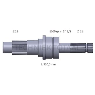 GRANIT PTO shaft end piece 1 3/8" 21 spline, 1000 rpm Fiat G 190-240