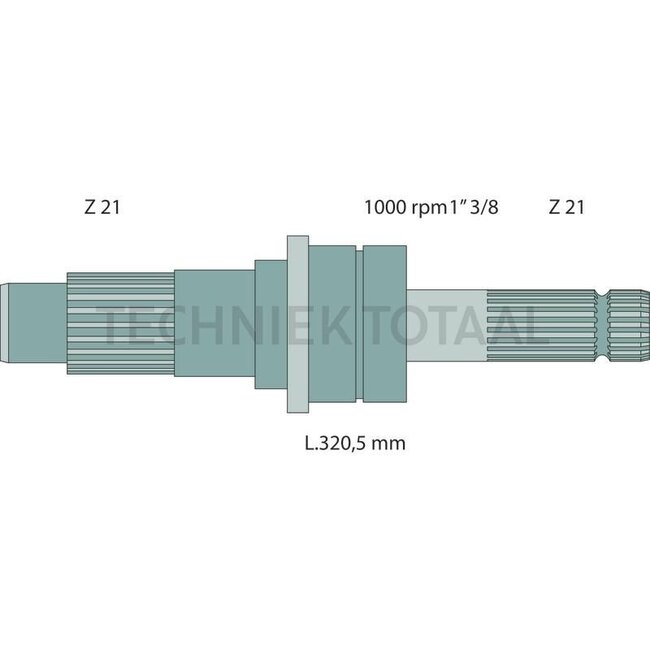 GRANIT PTO shaft end piece 1 3/8" 21 spline, 1000 rpm Fiat G 190-240