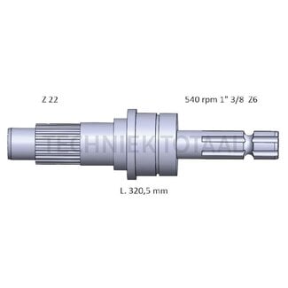 GRANIT Zapfwellenendstück 1 3/8" 6 Keilnut, 540 U/min Fiat G 190-240