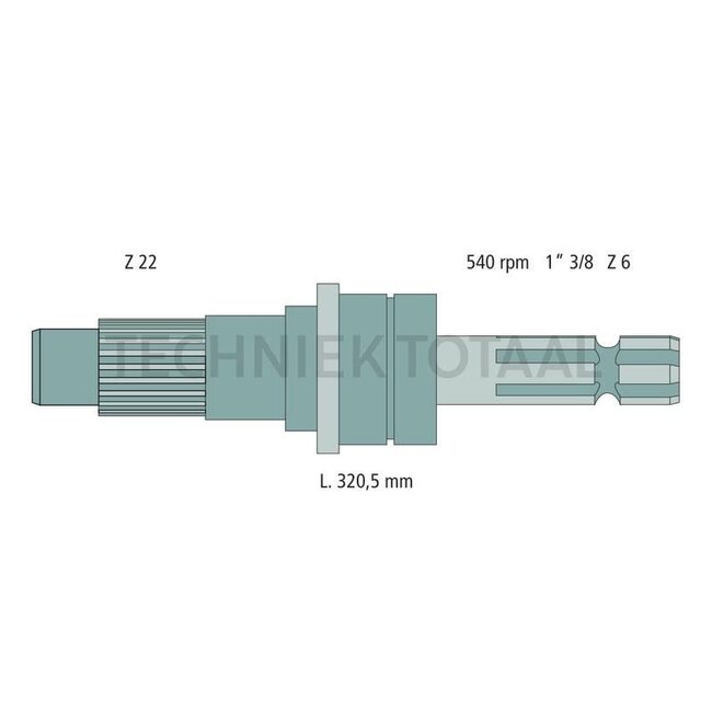 GRANIT PTO shaft end piece 1 3/8" 6 spline, 540 rpm Fiat G 190-240