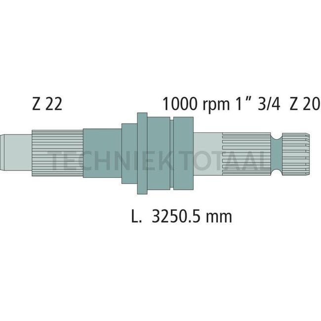 GRANIT Aftakas-eindstuk - 70807070, 9840406 | Uitvoering: 1 3/4", 20 splines, 1.000 omw./min.