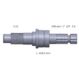 GRANIT PTO shaft end piece 1 3/4" 6 spline, 540 rpm Fiat G 190-240