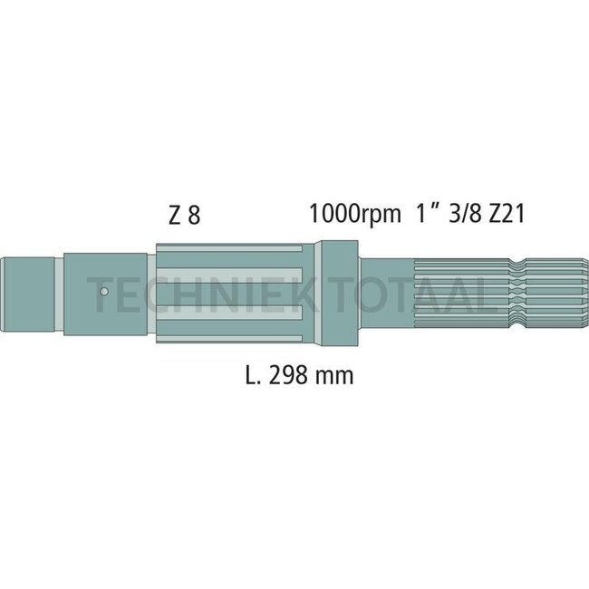 GRANIT Zapfwellenendstück 1 3/8" 21 Keilnut, 1000 U/min Ford, Fiat