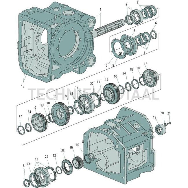 GRANIT Zahnrad 4-stufig Getriebe Syncropuls / Powerreverser John Deere