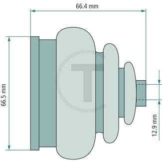 GRANIT Gaiter Ø upper 12 mm, lower 57 mm Massey Ferguson 135-2235