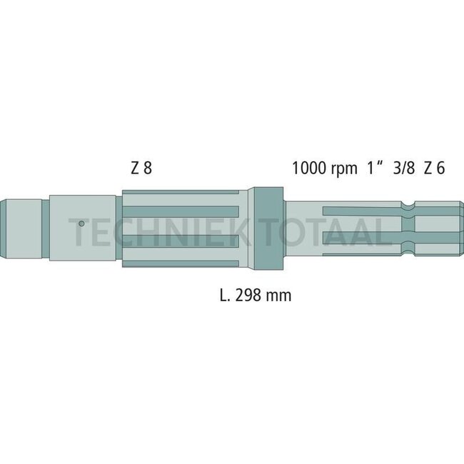 GRANIT Aftakas-eindstuk - 70817001 | Uitvoering: 1000 omw./min., 1 3/8", 6 splines
