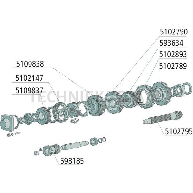 GRANIT Gear wheel transmission driven as forwards 46/42 teeth