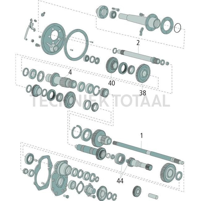 GRANIT Input shaft 19,22 inch, 10/20 teeth Ford 5110-7710 up to 04/84