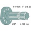 GRANIT PTO shaft end piece 120 mm, 1 3/8" 6 splines, 540 rpm. Lamborghini
