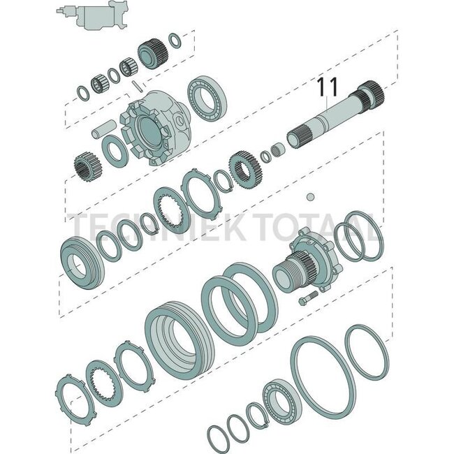 GRANIT as voor powershift-transmissie (2-speed) - 70822221, V70031500, V32002400 | Aantal tanden: 27