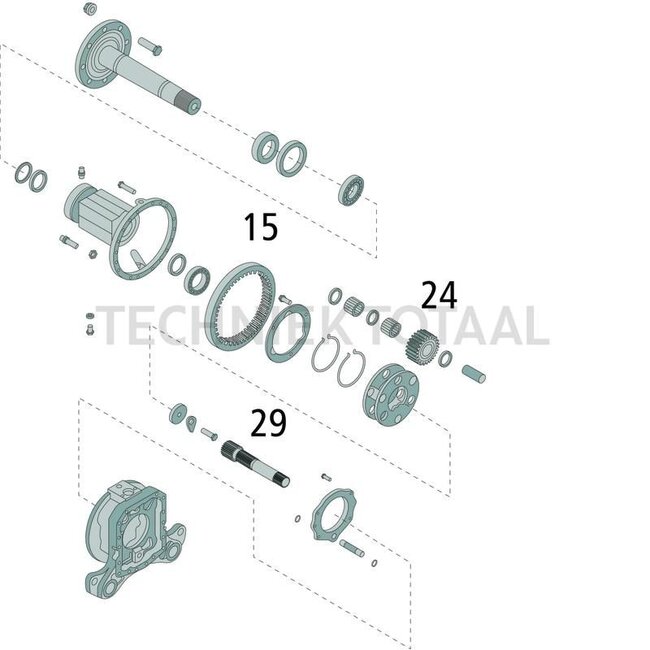 GRANIT As planetary set rear axle 14 teeth Valtra Valmet