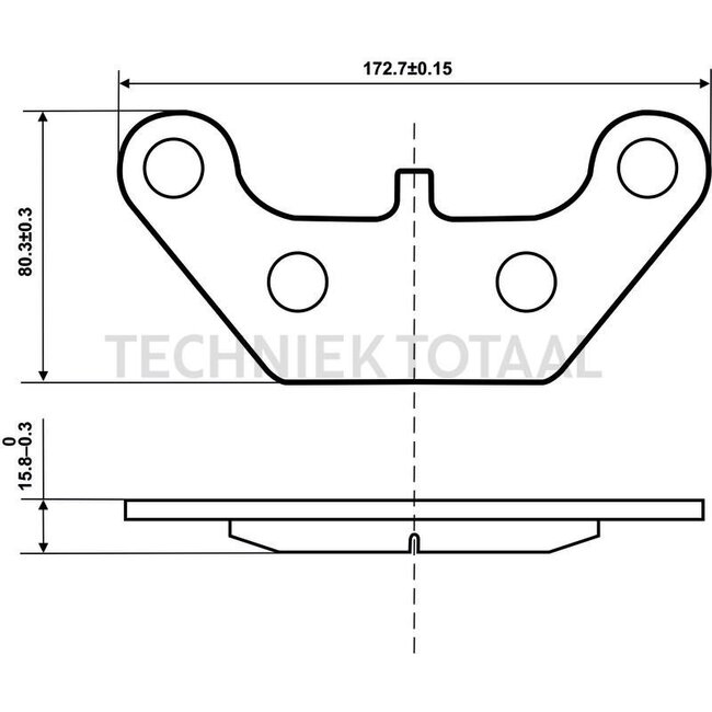GRANIT Remblokkenset 172,7 x 80,3 x 16 mm en 172,7 x 80,3 x 21 mm JCB Fastrac