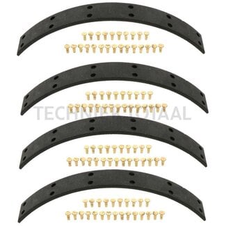 Brake lining set hand brake copper rivets 4 x 12 mm Massey Ferguson