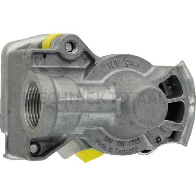 GRANIT Connector head M22 x 1.5, yellow, brake, for towing vehicle, automatic - 82770291, 452 200 212 0 | Version: Yellow, brake line | Connection thread: M22 x 1.5 | To fit type: HW 60 / HW 80 / THK5 | Menke no.: 55928