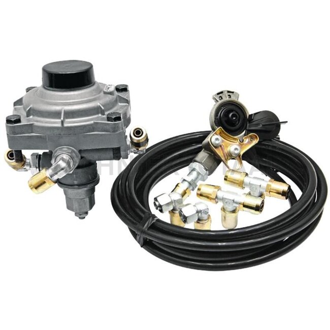 GRANIT Nachrüstsatz Druckluftanlage Bausatz 1-Leitung universelle Bremsanlage - 84199000 | bestehend aus: Anhänger-Steuerventil, Kupplungskopf, Verschraubungen, Kunststoffrohr Bremsschema, Einbauanleitung