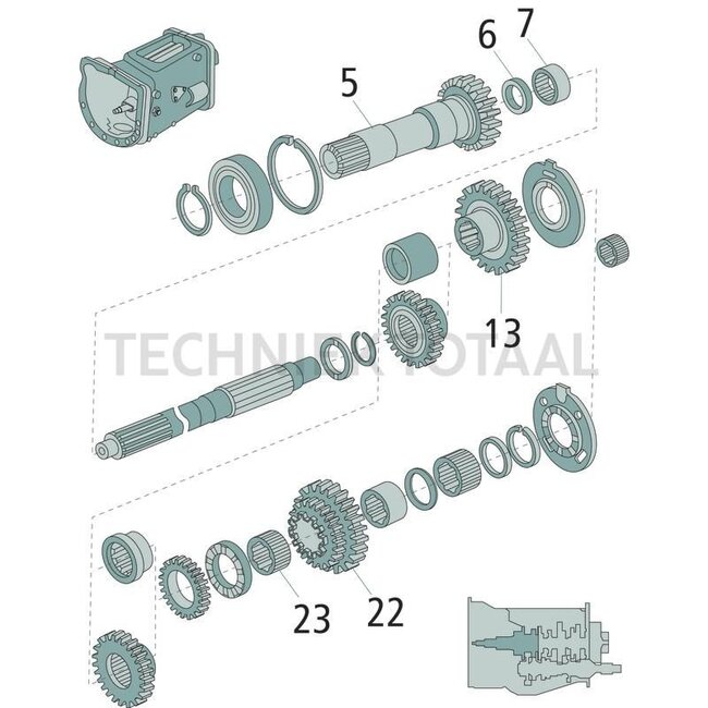 GRANIT Gear wheel reversing clutch input shaft 31 / 29 teeth Massey Ferguson