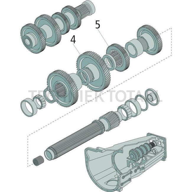 GRANIT Gear wheel intermediate shaft 4e gear 41 teeth Massey Ferguson 6465-6480