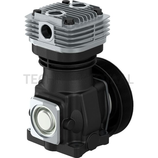Wabco Compressor - 8284111410030 | Max. werkdruk: 10 bar | Slagruimte: 159 cm³ | Toerental: 3000 omw./min. | Zuiger Ø: 75 mm | Zuigerslag: 36 mm | Koelsysteem: Lucht | Draad: Krukas: M18 x 1,5