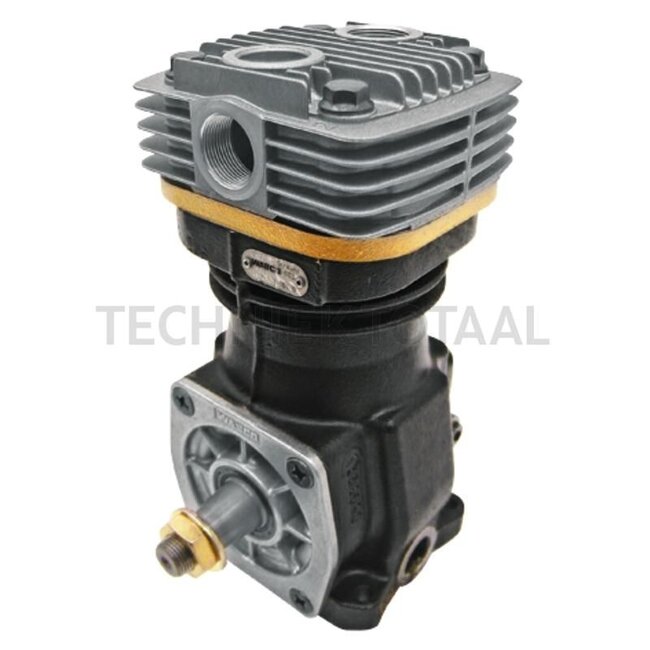 Wabco Compressor optimised lubrication - 8284111415040, 4111415040, G345880010020 Fendt | Operating pressure max.: 10 bar | Cylinder capacity: 159 cm³ | Speed: 3000 1/min. | Piston Ø: 75 mm | Piston stroke: 36 mm | Cooling system: Air | Thread: Crankshaft M18 x