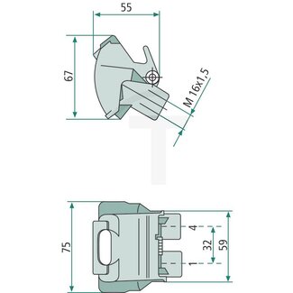 Wabco Snelkoppeling aanhanger 2x binnendraad M16 x 1,5 Fendt