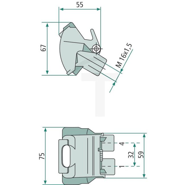 Wabco Quick coupling for trailers - 8284528040120, 4528040120, G931882122020 | Connection: 2x female thread M16 x 1.5 | Vehicle/application: Drawbar trailer | Version: Without valve | Additional information: With general operating permit