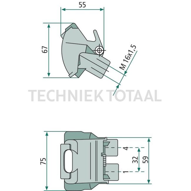 Wabco Schnellkupplung Anhänger - 8284528040120, 4528040120, G931882122020 | Anschluss: 2 x IG M16 x 1,5 | Fahrzeug/Verwendung: Deichselanhänger | Ausführung: ohne Ventil | Zusatzinformationen: mit ABE