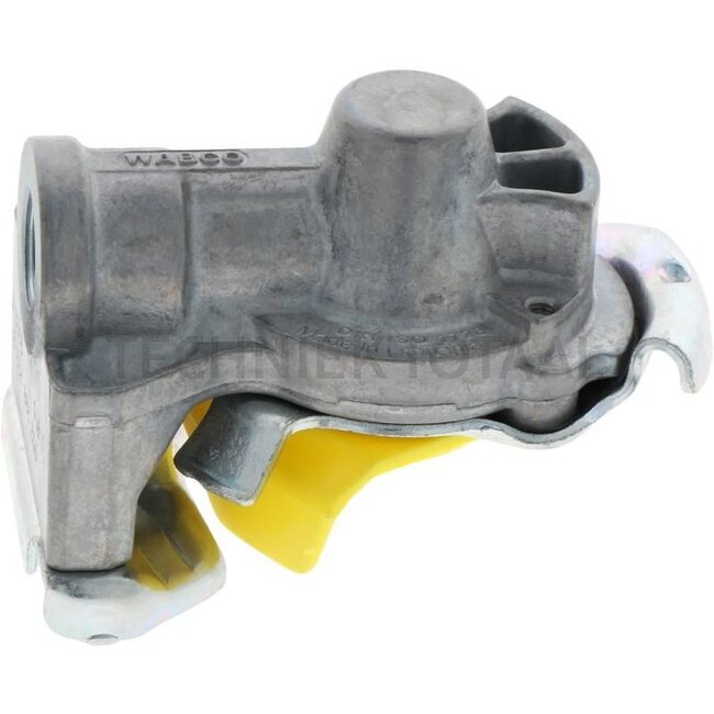 Wabco Luchtdrukkoppeling - 8289522002220, 3401424R1 Case IH, 04323302 Deutz, AL68572 John Deere, 179100360009, 179100360014, 189100360128 Steyr, F278880020110 | Uitvoering: geel, remleiding | Aansluiting: M16 x 1,5 | Max. werkdruk: 10,0 bar | Voertuig/toepassin
