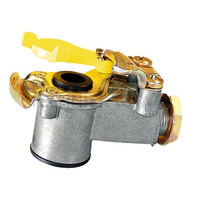 Wabco Luchtdrukkoppeling - 8289522010010, 9522010010 | Uitvoering: geel, remleiding, met filter | Aansluitdraad: M16 x 1,5, bevestiging met M24 x 1,5 buitendraad | Aansluiting: M16 x 1,5 buitendraad | Max. werkdruk: 8,5 bar | Voertuig/toepassing: oplegger, rem,