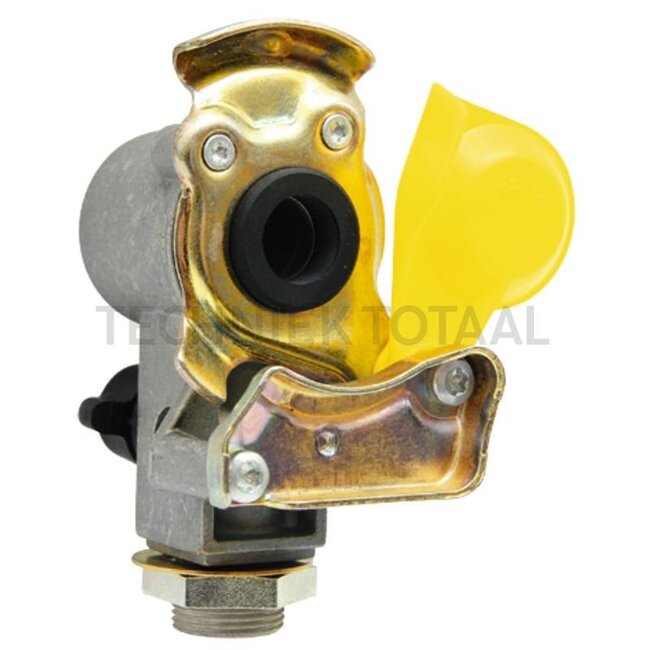 Wabco Connector head - 8289522010070, 9522010070 | Vehicle/application: Semi-trailer, brake, yellow | Connection: M16 x 1.5 and test connection downwards