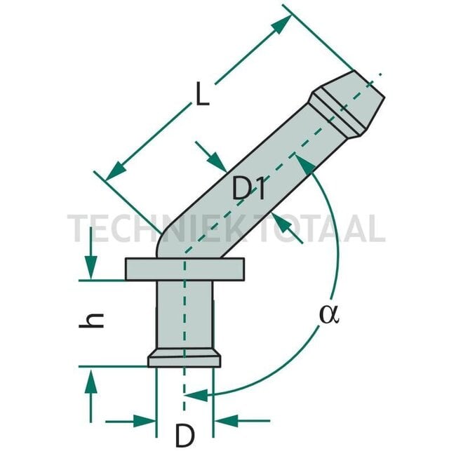 GRANIT Elbow - 71703339000771 | Ø D: 8 mm | Ø D1: 8 mm | h: 11 mm | L: 21 mm | Angle: 150°