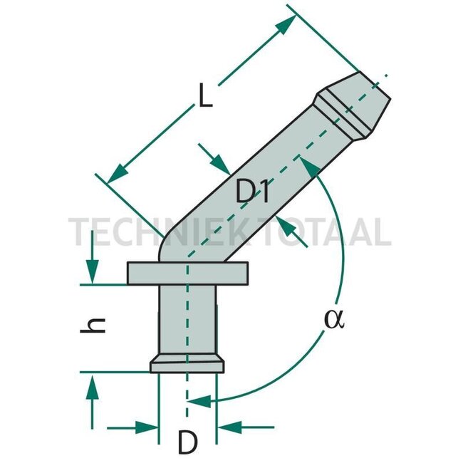 Kniestück Ø D 8 mm, Ø D1 8 mm, h 11 mm, L 32 mm, Winkel 135°, DOT4