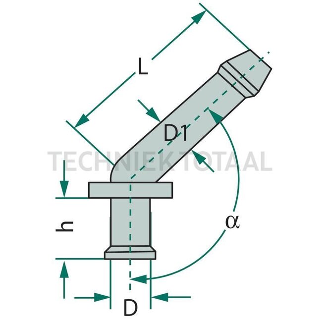 Kniestück - 738A0389 | Ø D: 12,8 mm | Ø D1: 8 mm | h: 13 mm | L: 32 mm | Winkel: 105° Grad | Medium: DOT4