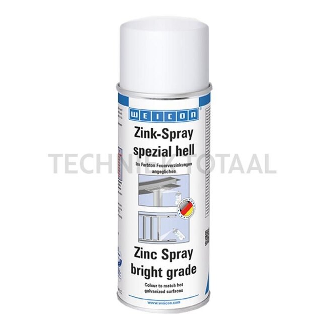 WEICON Zinkspray Speciaal licht (Kleur: komt dichtbij de kleur van thermisch verzinken) - 400 ml spuitbus - 50011001400